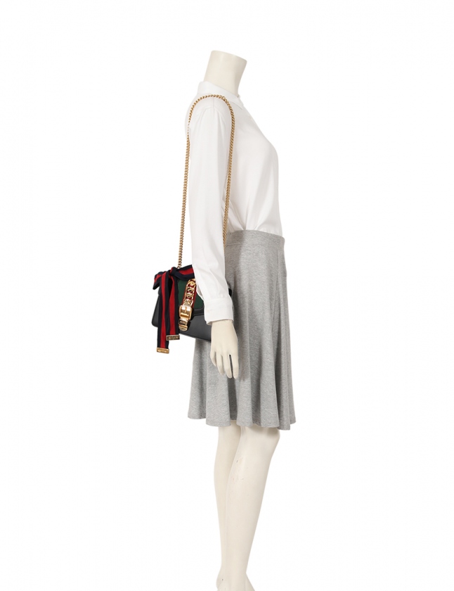 グッチ GUCCI チェーンショルダーバッグ ポシェット シルヴィ ウェブ  