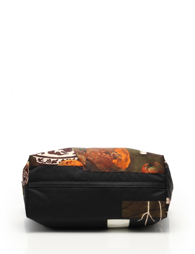 プラダ PRADA トートバッグ 黒 茶 マルチカラー 1BG070 ナイロン