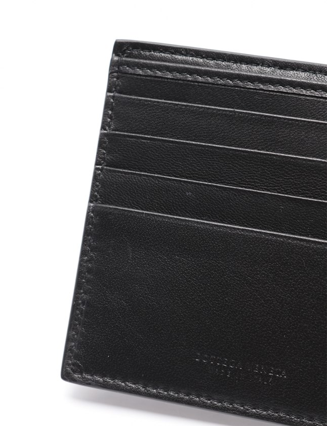 ボッテガヴェネタ Bottega Veneta 二つ折り財布 イントレチャート ステッチ 黒 ネイビー 白 小物 レザー レディース 114 ベクトルパーク