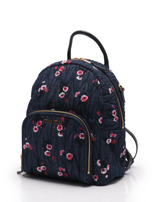 ミュウミュウ Miumiu バックパック リュック マテラッセ リュックサック ネイビー ピンク 5bz023 デニム 日本限定 Denim Prin Pad レディース 114 ベクトルパーク