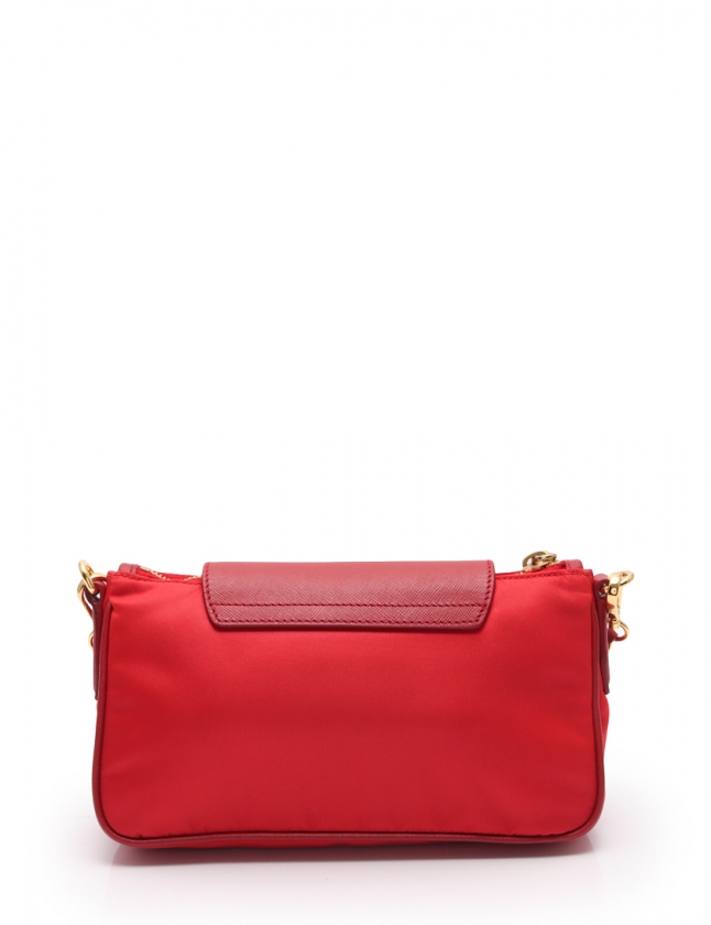 プラダ PRADA チェーンショルダーバッグ TESSUTO SAFFIANO 赤 BT0779 