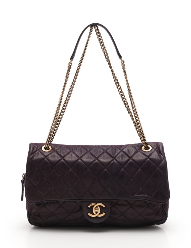 シャネル Chanel Wチェーンショルダーバッグ マトラッセ ココマーク メタリックパープル レザー ヴィンテージ加工 レディース 114 ベクトルパーク