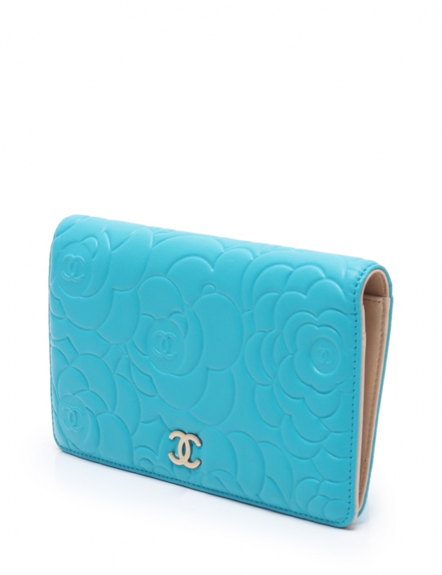 05 シャネル CHANEL 財布 二つ折り カメリア ココマーク ファ