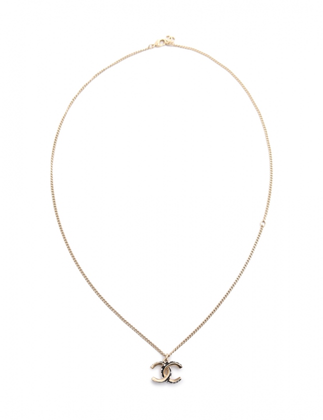 シャネル CHANEL ネックレス ココマーク ゴールド 黒 白 アクセサリー  