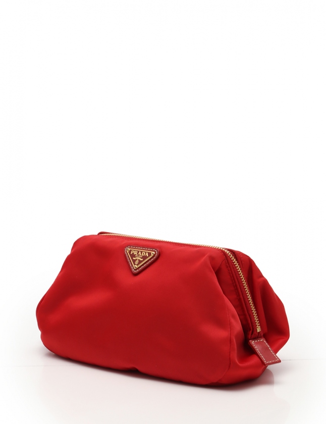 プラダ PRADA VELA ポーチ バッグ ナイロン レザー ブラック系 1N1398  