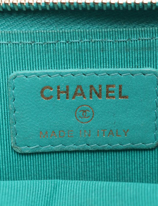 シャネル CHANEL コインケース 小銭入れ マトラッセ ターコイズ