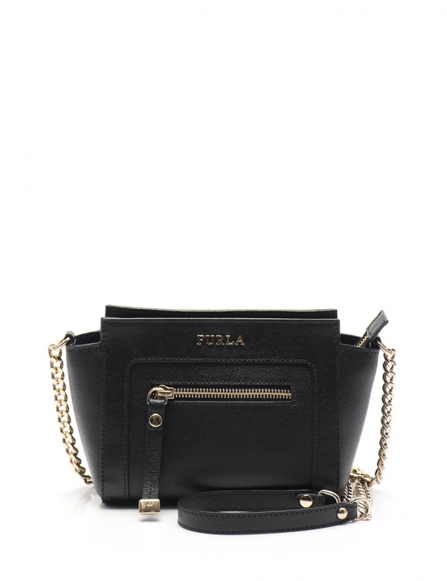 フルラ FURLA チェーンショルダーバッグ 黒 G6662 レザー レディース  