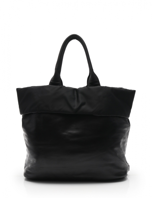 【美品】PRADA テスート ナイロン レザー トートバッグ イタリア製 美品】PRADA プラダ レザー ナイロン トートバッグ ブラック