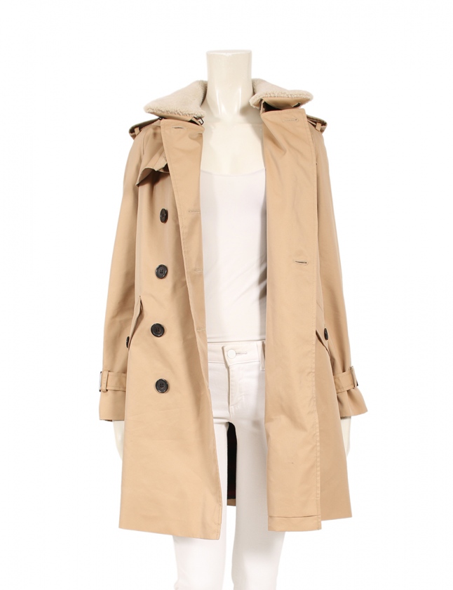 コーチ COACH トレンチコート ベージュ S アウター 無地 F20489