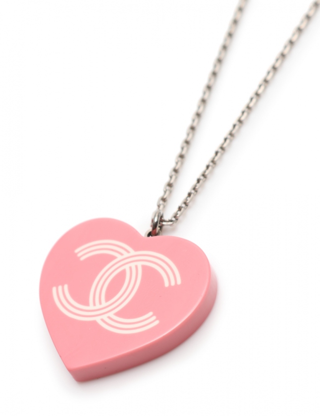 シャネル CHANEL ネックレス ココマーク シルバー ピンク 緑 