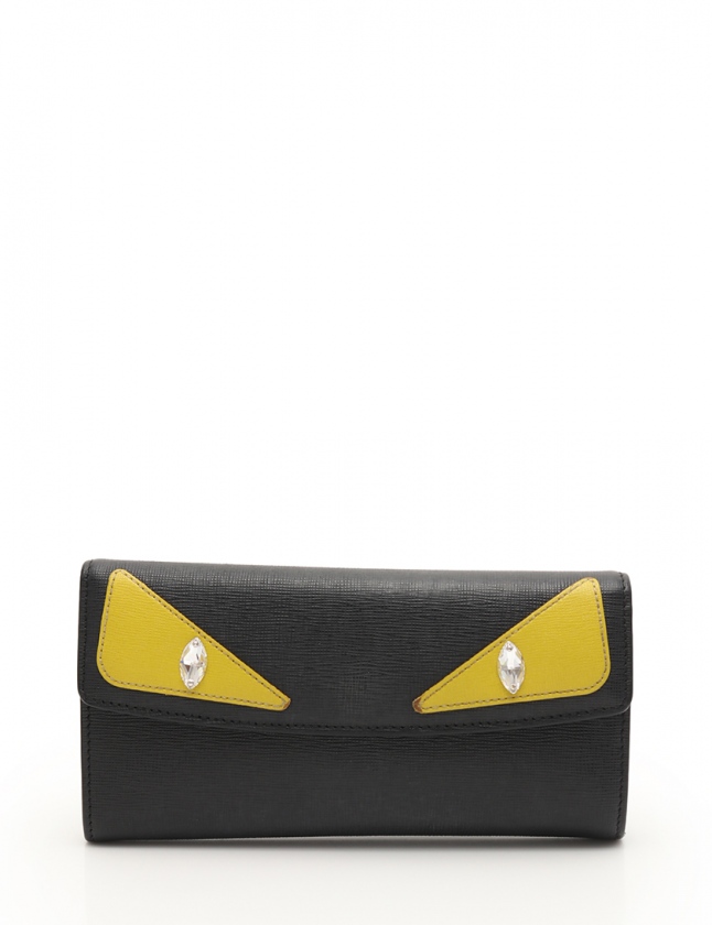 フェンディ FENDI 二つ折り長財布 モンスター バッグバグズ 黒 