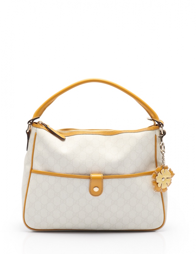 未使用級✨GUCCI グッチ　GGスプリーム　ショルダーバッグ　189898 白 グッチ GUCCI ショルダーバッグ GGスプリーム 白 黄 189898 PVC レザー
