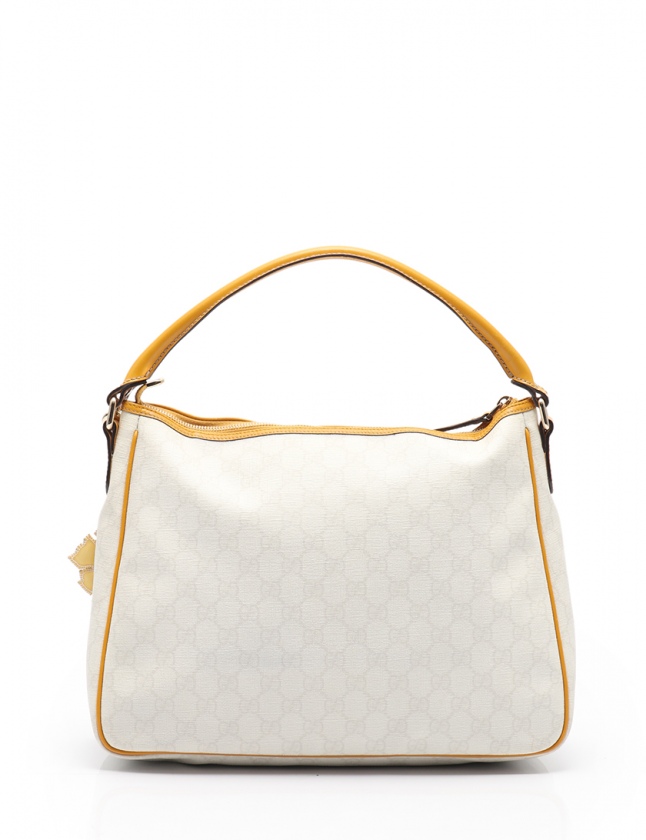 グッチ GUCCI ショルダーバッグ GGスプリーム 白 黄 189898 PVC レザー