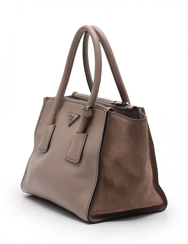 プラダ PRADA ハンドバッグ ベージュ B2625M レザー スエード GLACE  