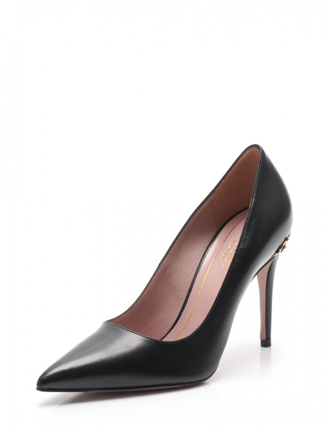 グッチ GUCCI パンプス ヒール ホースビット 黒 35 シューズ 22cm 