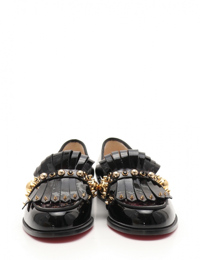 クリスチャンルブタン Christian louboutin スリッポン ローファー 黒