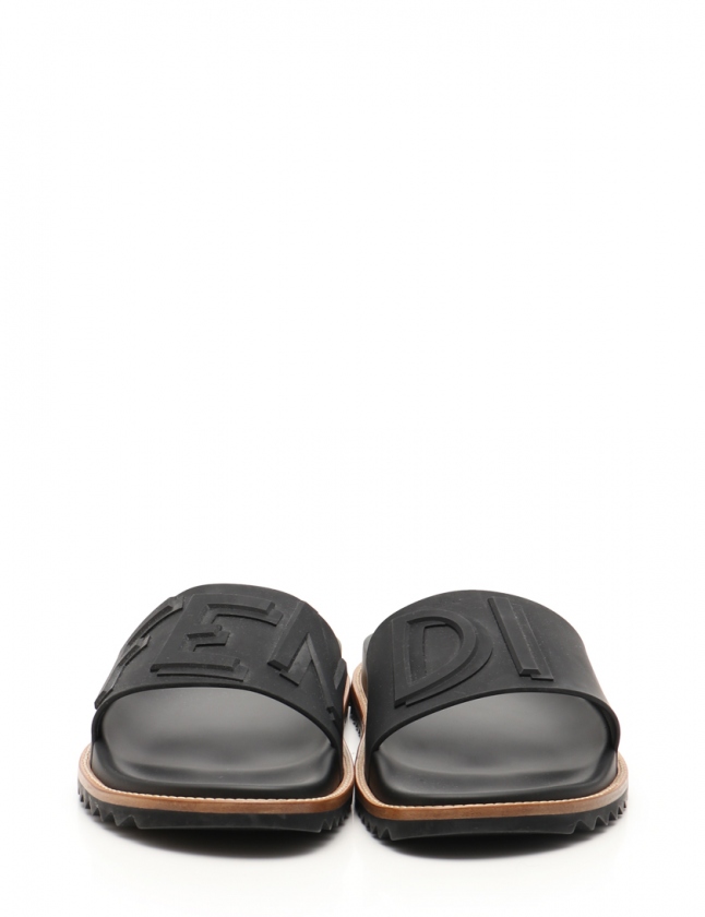 フェンディ FENDI スライドサンダル 黒 10 シューズ 29cm 7X1148