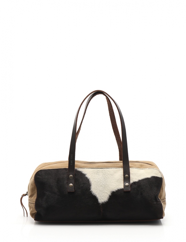 ミュウミュウ miumiu ショルダーバッグ 白 ダークブラウン ハラコ 