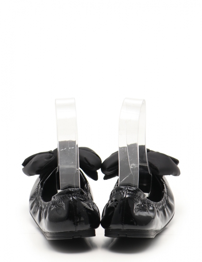 プラダスポーツ PRADA SPORT バレエシューズ フラットシューズ 黒 36 1 