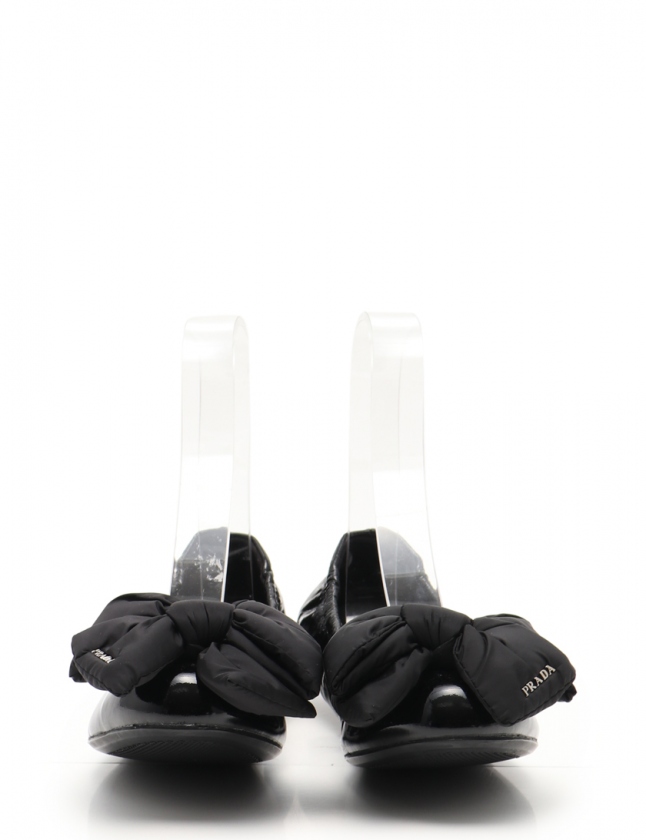 プラダスポーツ PRADA SPORT バレエシューズ フラットシューズ 黒 36 1 