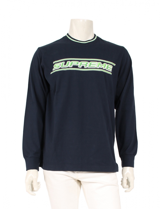 シュプリーム SUPREME カットソー ロンT ネイビー マルチカラー M 