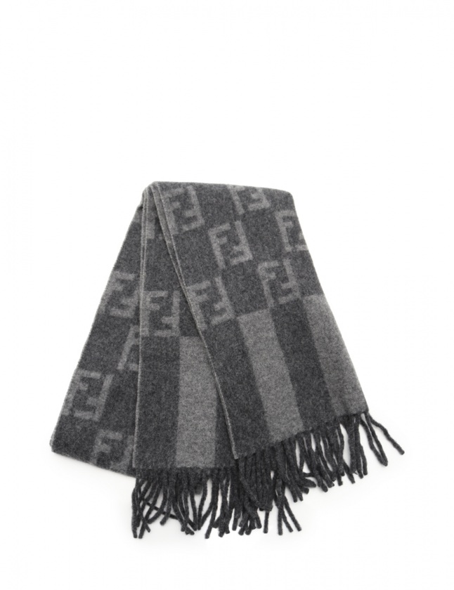 フェンディ FENDI マフラー ズッカ ストール グレー ダークグレー 小物  