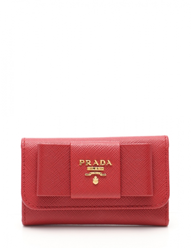 プラダ PRADA 6連キーケース 赤 小物 サフィアーノレザー 1PG222  
