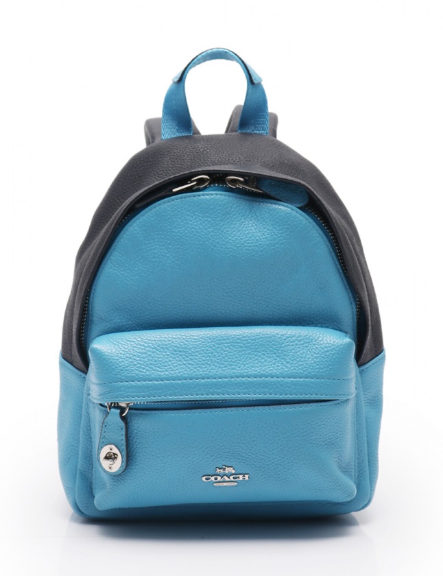 コーチ COACH バックパック リュック 水色 37690 レザー レディース 