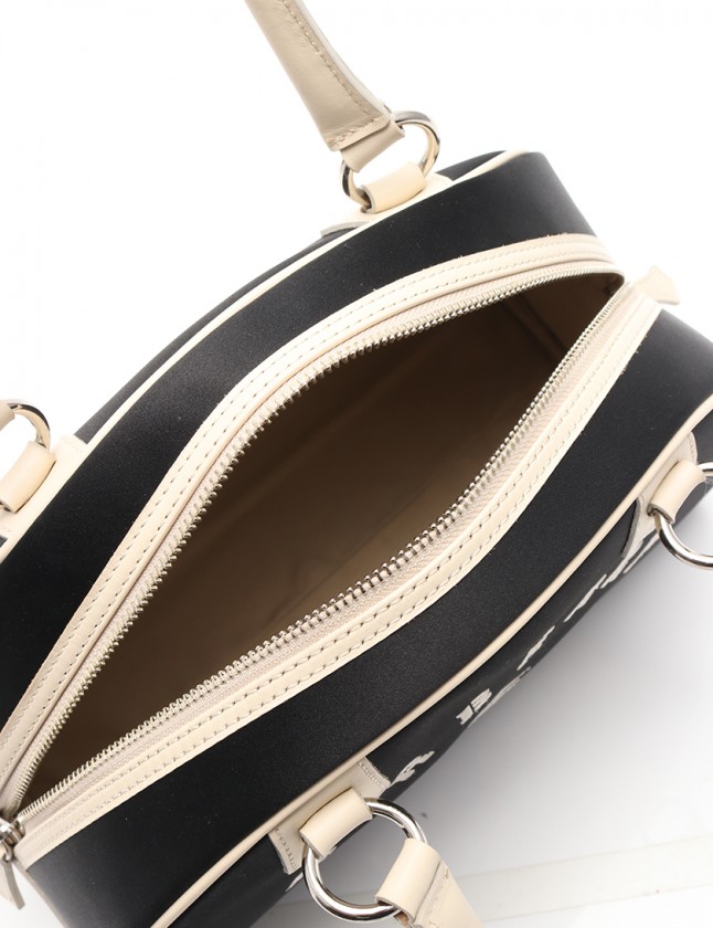 バーバリーブルーレーベル ミニボストンバッグ ホースロゴ刺繍 ハンドバッグ 黒 BURBERRY ミニボストンバッグ ブラック 牛革 人気✨ バーバリーブルー