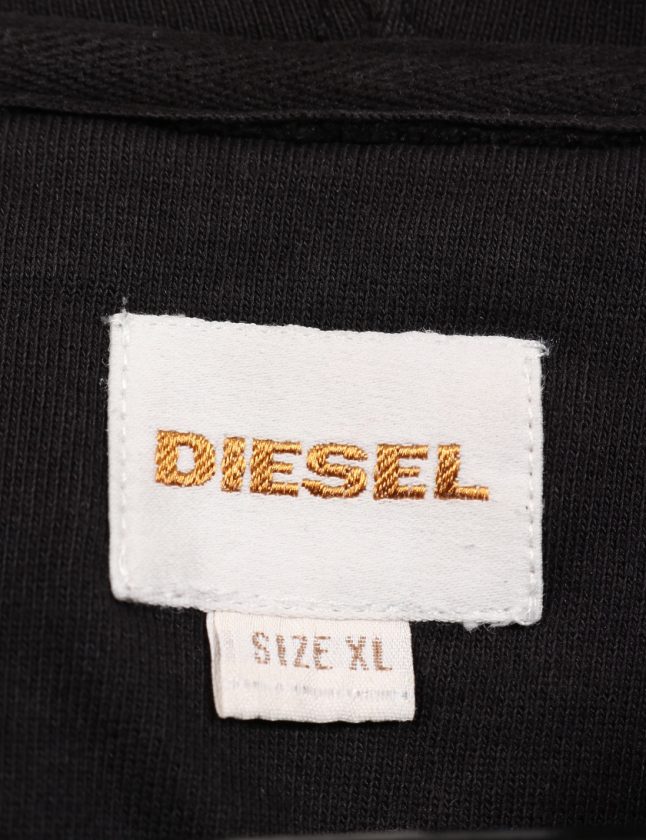 新品未使用タグ付きDIESEL 黒とピンク フード付きパーカー DIESEL ディーゼル ジップアップパーカー メンズ フーディー