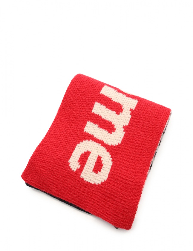 シュプリーム SUPREME マフラー ロゴ 赤 黒 アイボリー 小物 チェック  