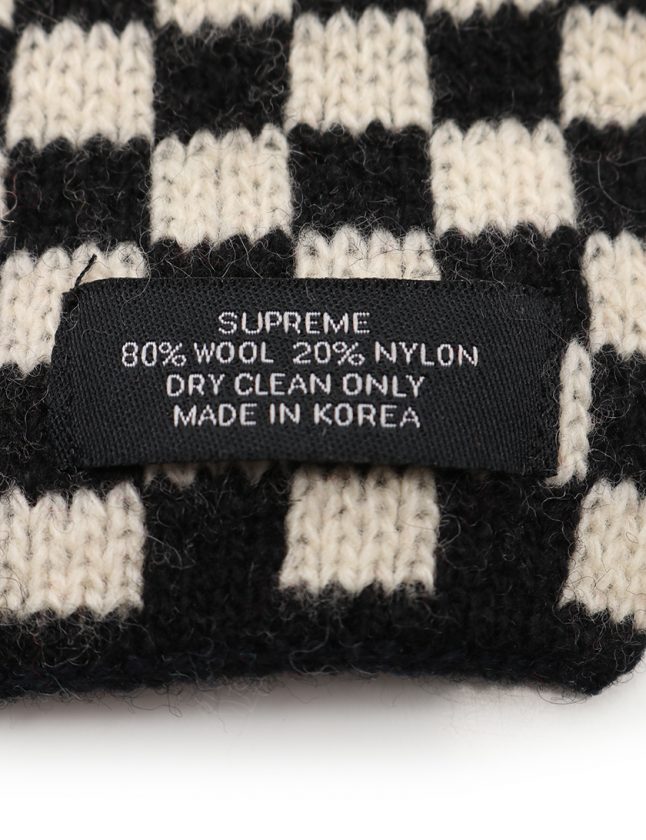シュプリーム SUPREME マフラー ロゴ 赤 黒 アイボリー 小物 チェック  