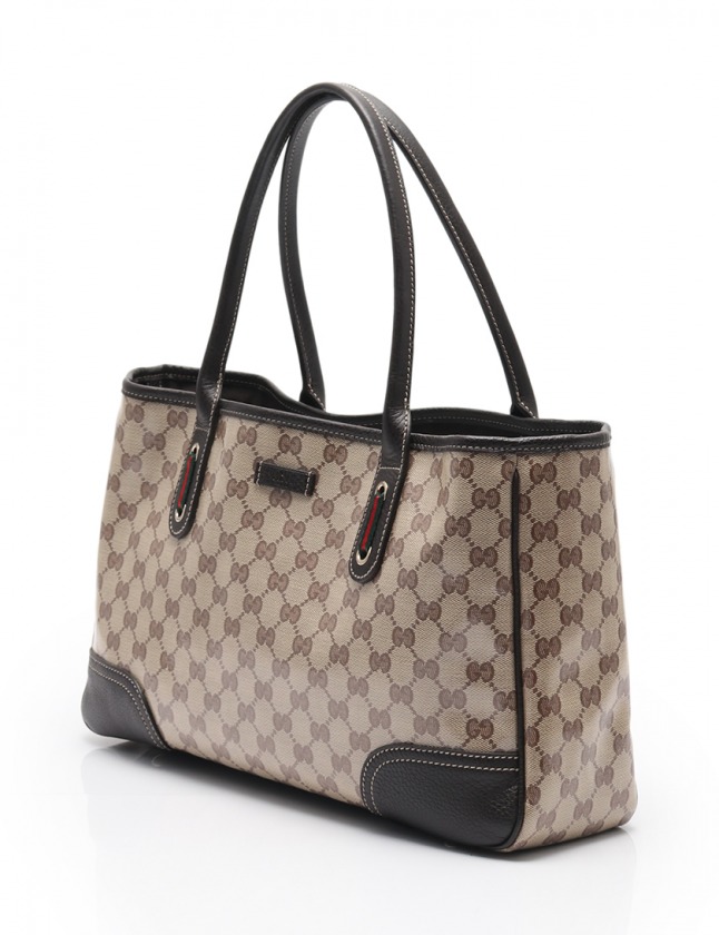 グッチ GUCCI トートバッグ GGクリスタル ベージュ 茶 293592  