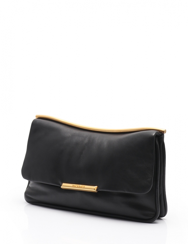 MIU MIU ブラック クラッチバッグ ミュウミュウ miumiu クラッチバッグ 黒 レザー レディース 114