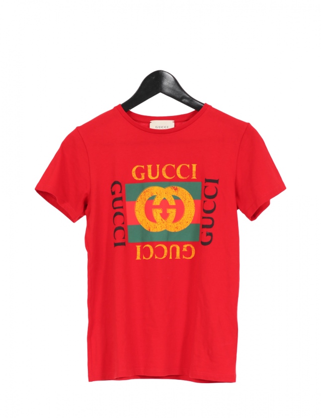 グッチ GUCCI カットソー チルドレンズ グッチロゴ Tシャツ 赤 12  