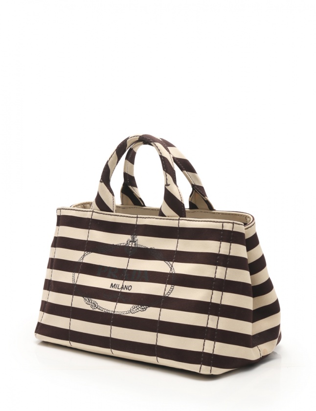 プラダ PRADA トートバッグ ショルダーバッグ カナパ ボーダー柄