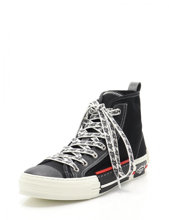 ディオールオム Dior HOMME ハイカットスニーカー アトリエ 黒 白 赤  