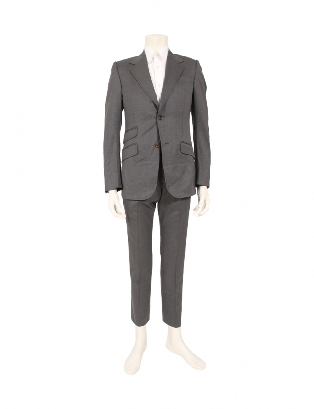 美品  GUCCI  グッチ  セットアップ  42 グッチ GUCCI スーツ セットアップ ジャケット パンツ グレー
