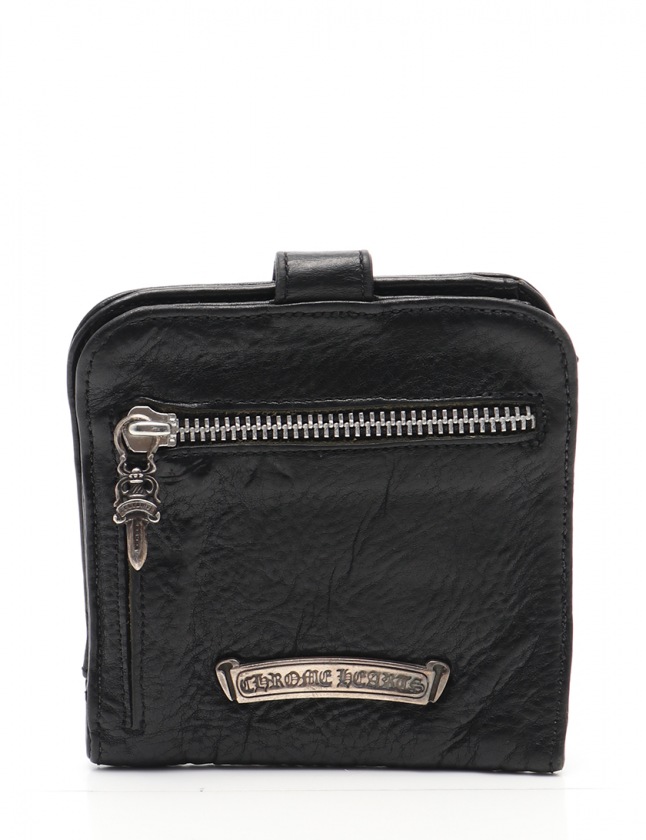 クロムハーツ CHROME HEARTS 二つ折り財布 スクエア ボタン ビル 
