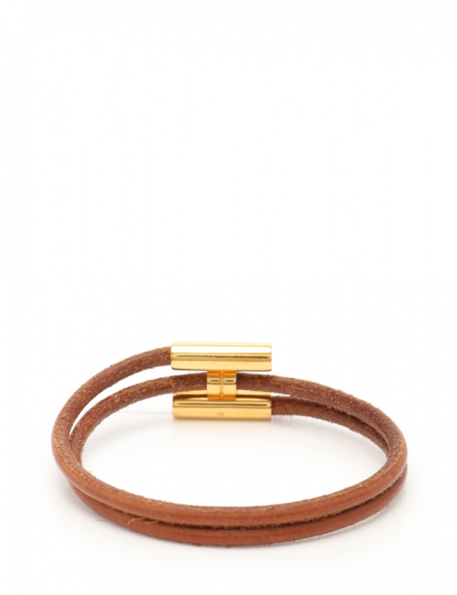 エルメス HERMES ブレスレット トゥルニス H ゴールド 茶 アクセサリー 
