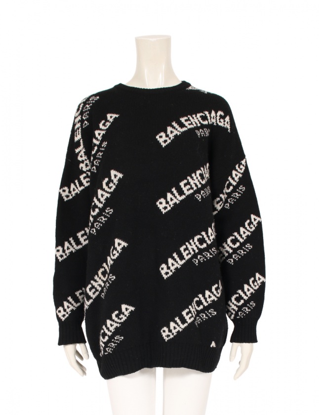 バレンシアガ BALENCIAGA ニット ジャガードロゴ セーター プル 
