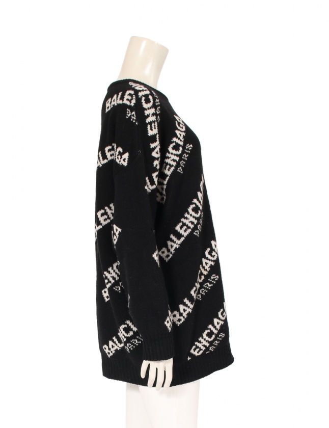バレンシアガ BALENCIAGA ニット ジャガードロゴ セーター プル 
