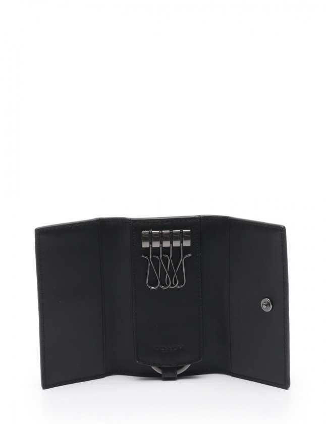 コーチ COACH 4連キーケース シグネチャー ダークグレー 黒 小物 PVC