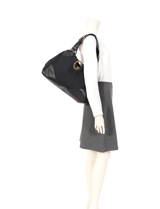 GUCCI トートバッグ ブラック キャンバス グッチ GUCCI トートバッグ GGキャンバス 黒 223972 キャンバス