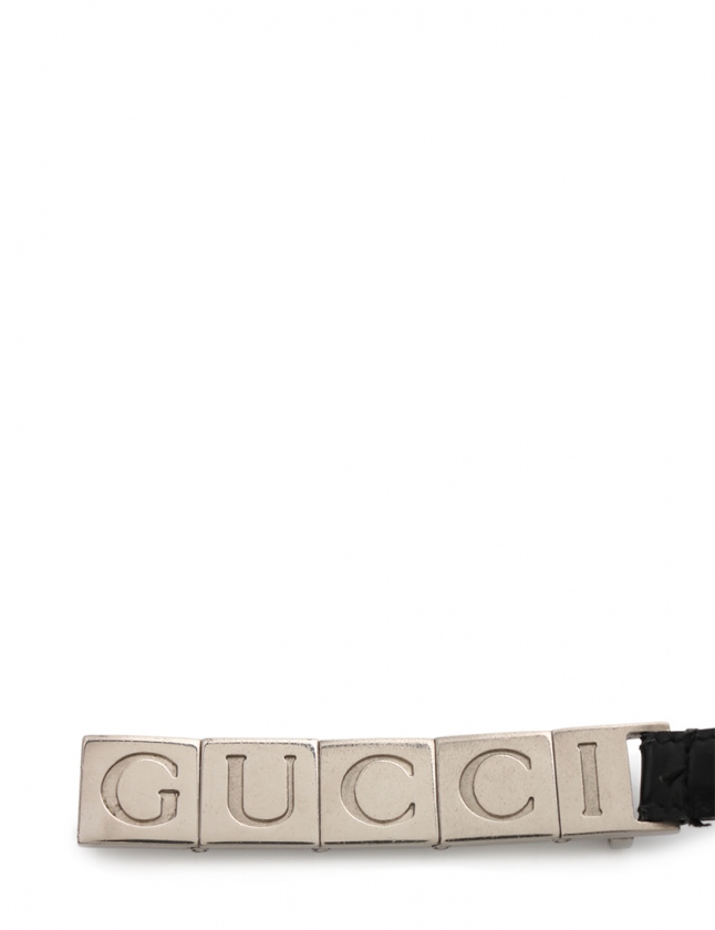 グッチ GUCCI ベルト 黒 シルバー 小物 エナメルレザー 037 1192 0947 