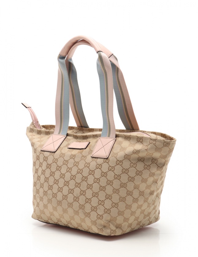 グッチ GUCCI トートバッグ GGキャンバス ベージュ ピンク グレー 