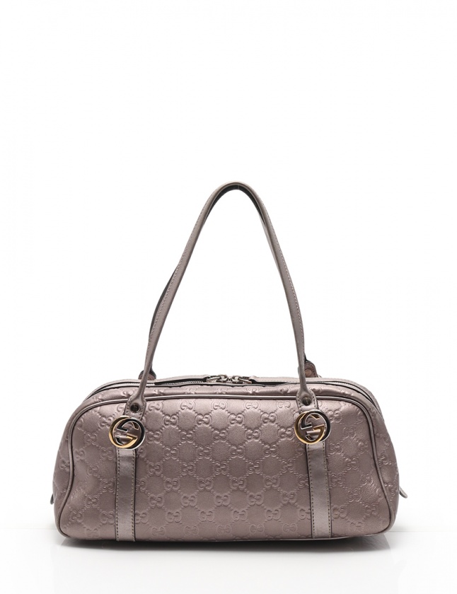 超美品♡GUCCI グレー レザー ショルダーバッグ GUCCI 「GUCCI」 ショルダーバッグ - グレー レディース