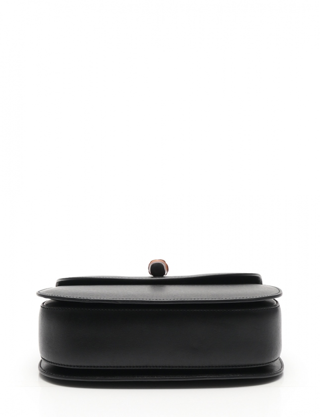 Gucci 黒 レザーハンドバッグ バンブーハンドル グッチ GUCCI ハンドバッグ ショルダーバッグ バンブー トップハンドル