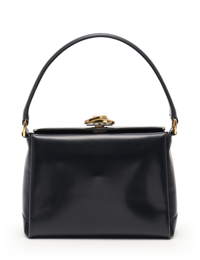 GUCCI　グッチ　ヴィンテージ　ハンドバッグ　黒 グッチ GUCCI ハンドバッグ 黒 レザー ヴィンテージ レディース