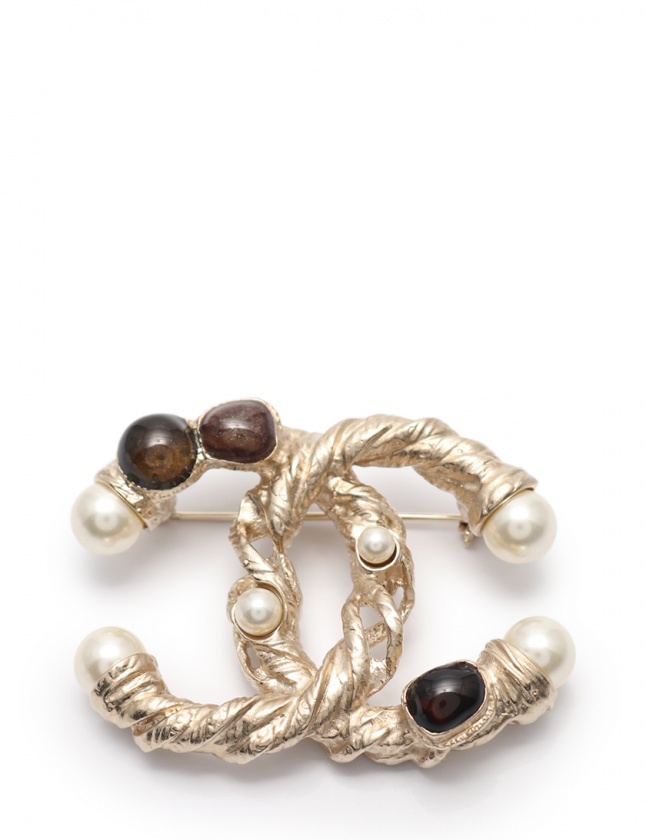 シャネル Chanel ブローチ ココマーク ゴールド アイボリー グレー 小物 フェイクパール カラーストーン 11a レディース 114 ベクトルパーク